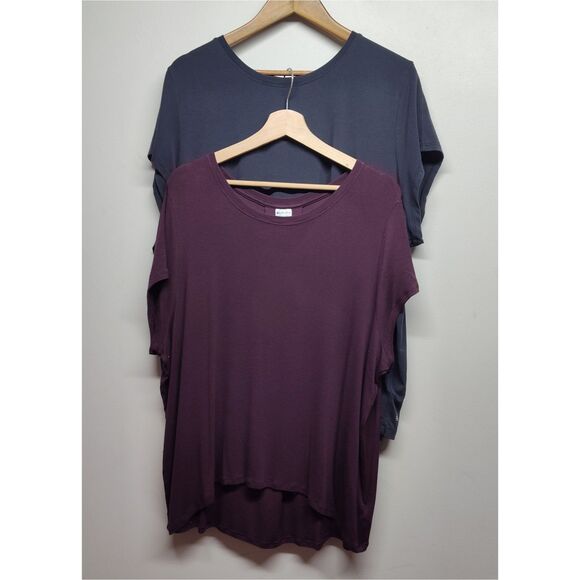 Athleta Tops - Athleta 2 Shirts Bundle Women Size XL Black Maroon Short Sleeve Stretch Active